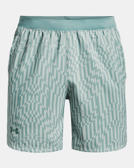 Men's UA Launch Run 7" Print Shorts in Green image number 6